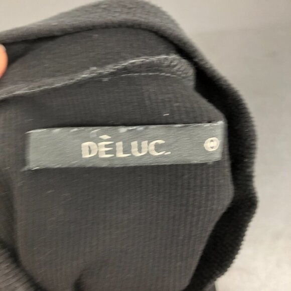 Deluc Willa Black ribbed knit turtleneck sleeveless  crop top Medium - Picture 4 of 14